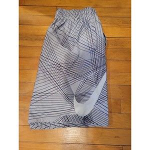 Nike Swimming Drawstring Bermuda Patterned Trunks, Men's XL (Grey/Black Design)